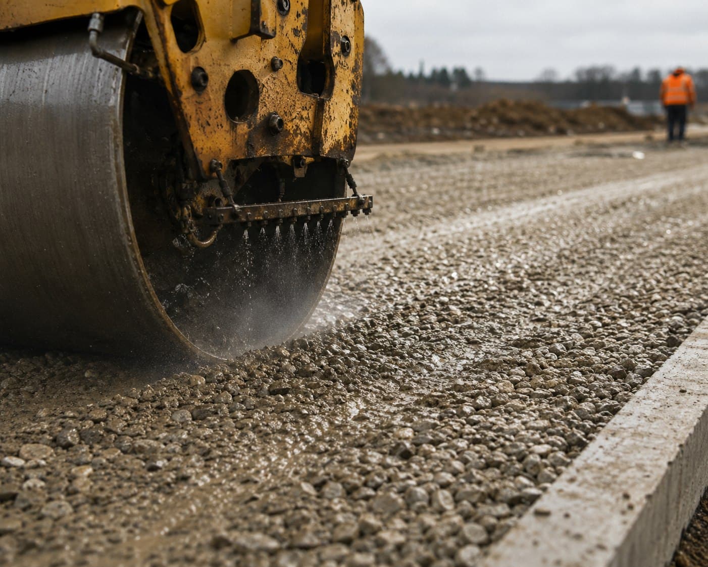 Compacted, well-drained base ready for surfacing